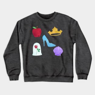 Princess Watercolor Symbols Crewneck Sweatshirt